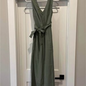 Madison Olive Green Maxi Jumpsuit